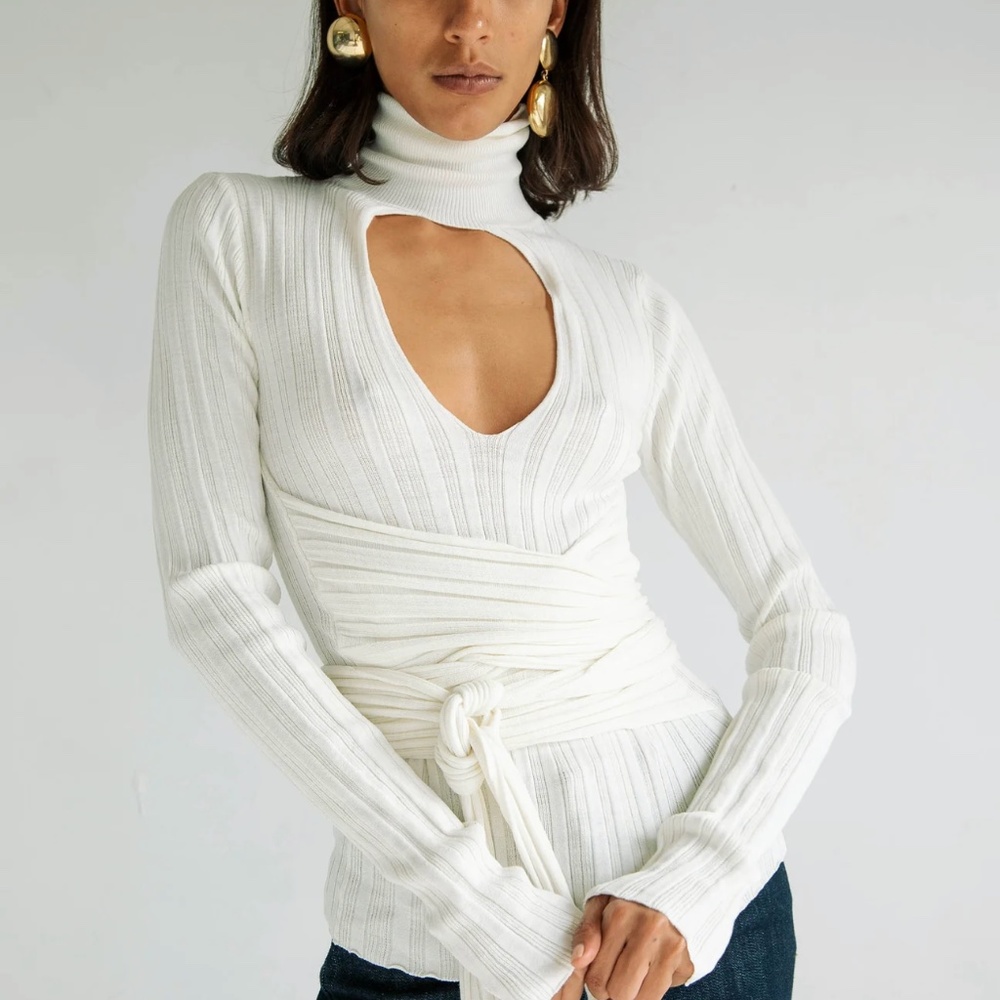 Line by K Keyhole Turtleneck